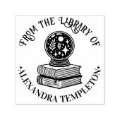 Magische Kristallen Bol op Boeken Bibliotheek Naam Zelfinktende Stempel (Design)
