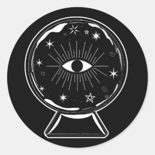 Magische Kristallen Bol Scry Zien Oog Vertelt Alle Ronde Sticker