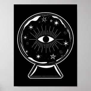 Magische Kristallen Bol Scry Ziende Oog Vertelt Al Poster