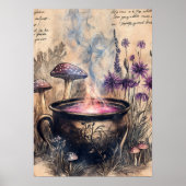 Magische Kruidenketel Botanisch Poster (Voorkant)