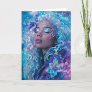 *~* Magische krullend haar Vrouw Spiritueel SC4 BL Bedankkaart