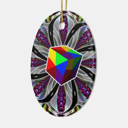 Magische kubus keramisch ornament (Links)