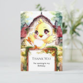 Magische Kuiken Kip Verjaardag Bedankkaart (Staand voorkant)