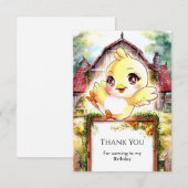 Magische Kuiken Kip Verjaardag Bedankkaart (Voorkant / Achterkant)