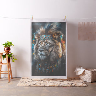 Magische kunstzinnig geklede leeuw stof
