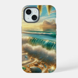 Magische kustlijn met Blue Waves en Zee iPhone 15 Case