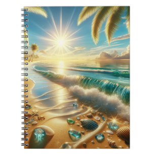Magische kustlijn met Blue Waves en Zee Notitieboek