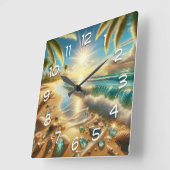 Magische kustlijn met Blue Waves en Zee Vierkante Klok (Hoek)