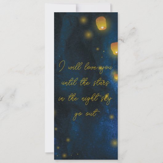 Magische Lantaarn Bruiloft Menu Kaart (Achterkant)