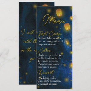 Magische Lantaarn Bruiloft Menu Kaart