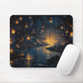 Magische Lantaarn Pad Bos Kunst Muismat (Met muis)