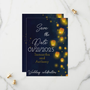 Magische Lantaarns Bruiloft Save the Dates Date