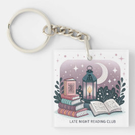 Magische Late Night Reading Club Lantaarn Book Sta Sleutelhanger