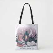Magische Late Night Reading Club Lantaarn Book Sta Tote Bag (Voorkant)