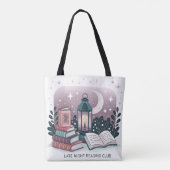 Magische Late Night Reading Club Lantaarn Book Sta Tote Bag (Achterkant)