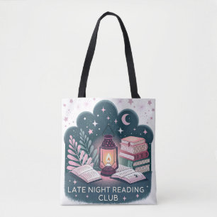 Magische Late Night Reading Club Lantaarn en boeke Tote Bag