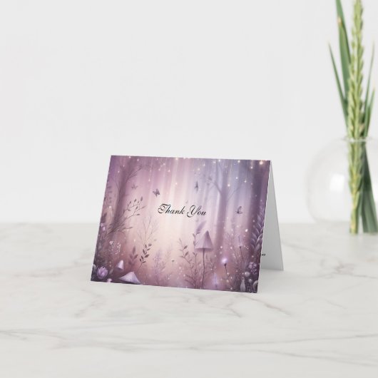 Magische Lavendel Fairy Lights bruiloft Bedankkaart (Voorkant)