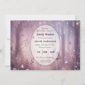 Magische Lavendel Fairy Lights bruiloft Kaart (Voorkant)