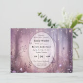 Magische Lavendel Fairy Lights bruiloft Kaart (Staand voorkant)