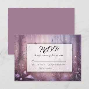 Magische Lavendel Fairy Lights bruiloft RSVP Kaartje