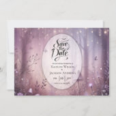 Magische Lavendel Fairy Lights bruiloft Save The Date (Voorkant)