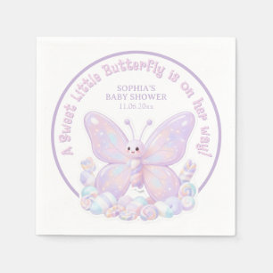 Magische Lavendel Paarse Vlinder Baby Shower Servet