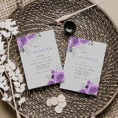 Magische lavender & Silver Quinceanera Party Kaart