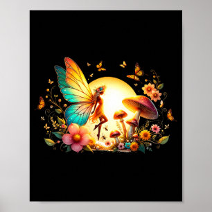 Magische Lente- en Zomer Vlinders Bloem Poster