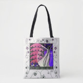 MAGISCHE LENTE Paarse Zwarte Witte Geometrische Sp Tote Bag (Voorkant)