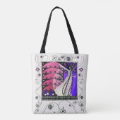 MAGISCHE LENTE Paarse Zwarte Witte Geometrische Sp Tote Bag (Achterkant)