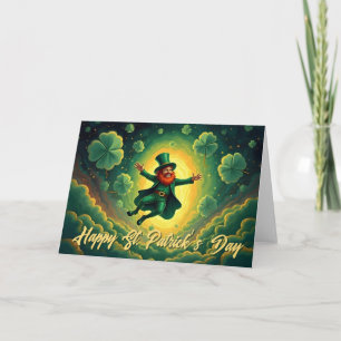 Magische Leprechaun St. Patrick's Day Kunst Kaart