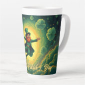 Magische Leprechaun St. Patrick's Day Kunst Latte Mok (Rechterhoek)