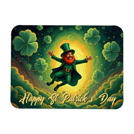 Magische Leprechaun St. Patrick's Day Kunst Magneet (Horizontaal)