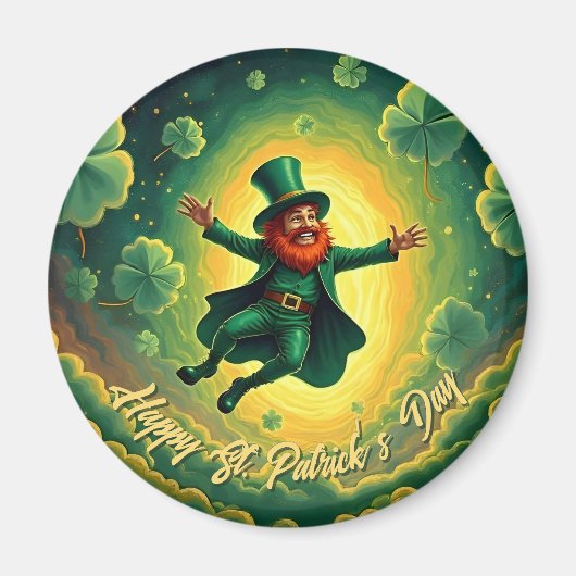Magische Leprechaun St. Patrick's Day Kunst Magneet (Voorkant)