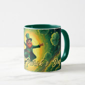 Magische Leprechaun St. Patrick's Day Kunst Mok (Voorkant rechts)