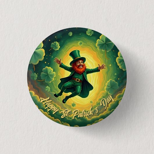 Magische Leprechaun St. Patrick's Day Kunst Ronde Button 3,2 Cm (Voorkant)