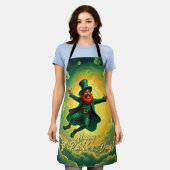 Magische Leprechaun St. Patrick's Day Kunst Schort (Gedragen)