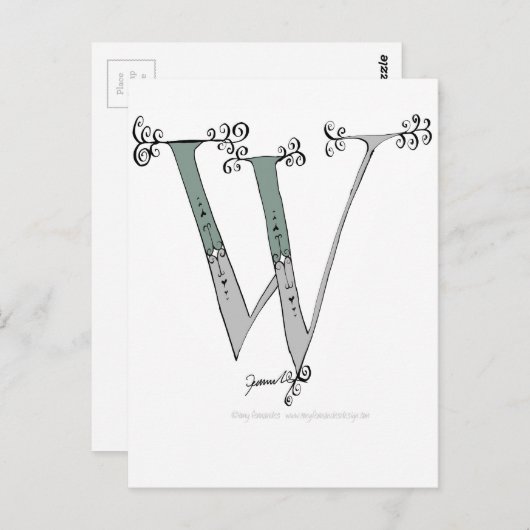 Magische letter W van tony fernandes-ontwerp Briefkaart (Voorkant / Achterkant)