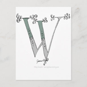 Magische letter W van tony fernandes-ontwerp Briefkaart
