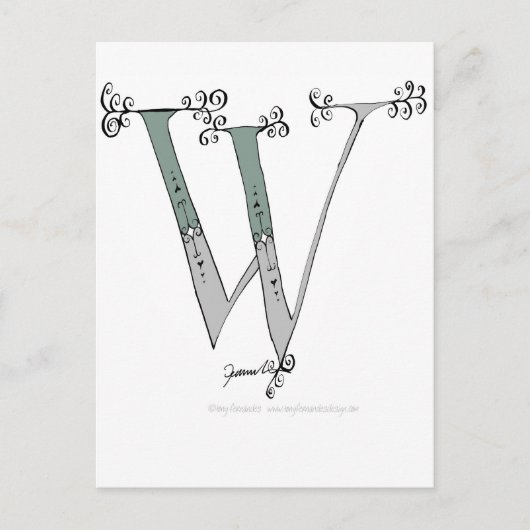 Magische letter W van tony fernandes-ontwerp Briefkaart (Voorkant)