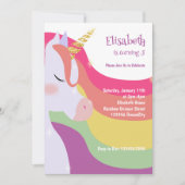 Magische levendige regenboog eenhoorn verjaardag f kaart (Voorkant)