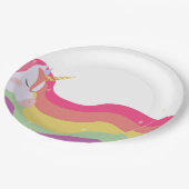 Magische Levendige Regenboog Eenhoorn Verjaardag Papieren Bordje (Gekanteld)