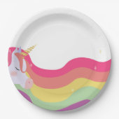 Magische Levendige Regenboog Eenhoorn Verjaardag Papieren Bordje (Voorkant)
