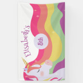 Magische Levendige Regenboog Eenhoorn Verjaardag Spandoek (Verticaal)