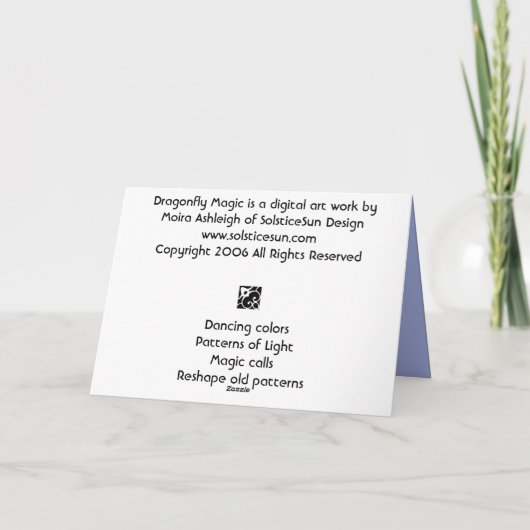 Magische libel kaart (Achterkant)