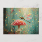 Magische libel op een paddenstoel briefkaart (Voorkant)