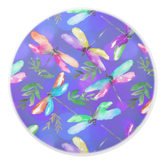 Magische libellen 2.b Ceramic Knob Keramische Knop (Voorkant)