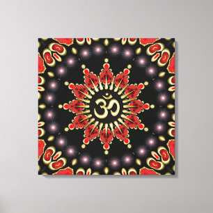 Magische lichte Aum Star New age omhulde doek Canvas Afdruk