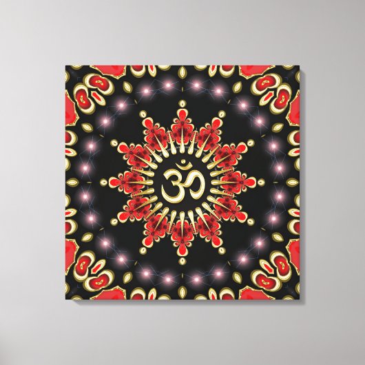 Magische lichte Aum Star New age omhulde doek Canvas Afdruk (Voorkant)