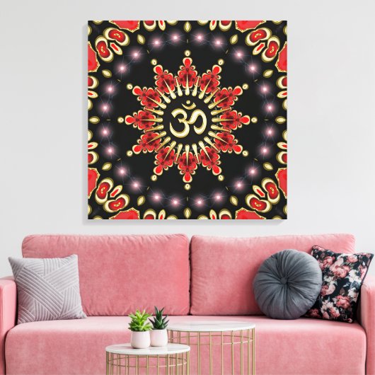 Magische lichte Aum Star New age omhulde doek Canvas Afdruk (Insitu (Woonkamer))